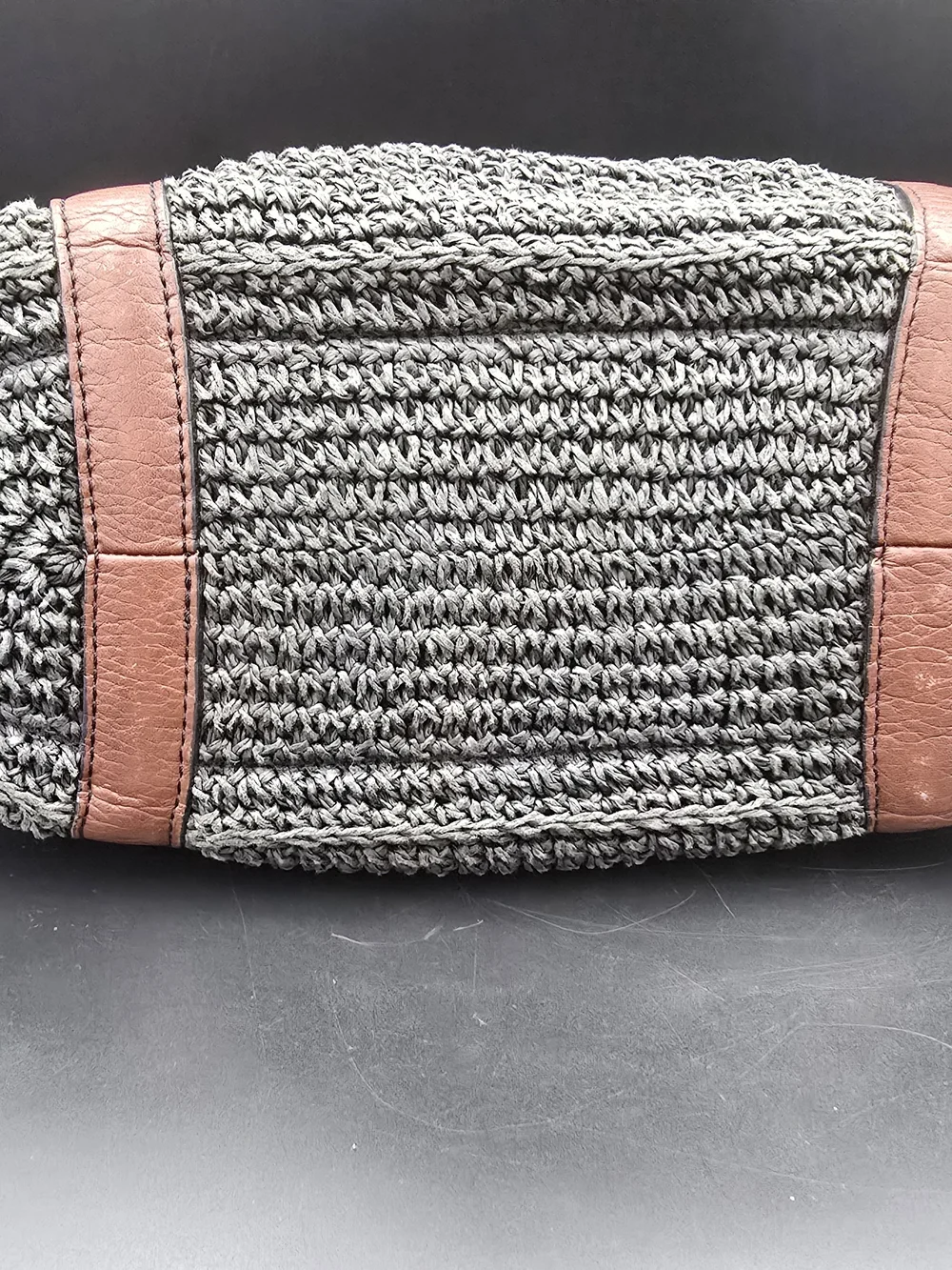 Brighton Brown Trim Woven Tote with Heart Charm